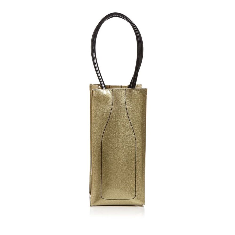 DANI ACCESSORIES Gold Wine Tote PVC Double Flat Tote Handbag Purse